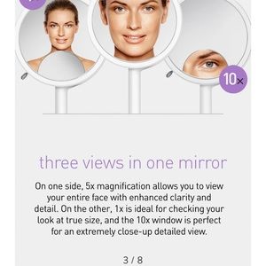 Simplehuman mirror - Trio Eight Inch Multi-Magnification Sensor Makeup Mirror